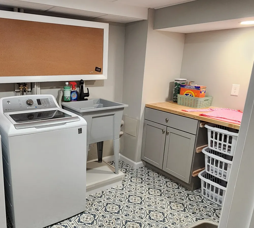 Basement laundry room in West Hartford, CT