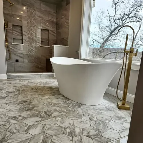 Steam shower and freestanding tub in Southbury, CT