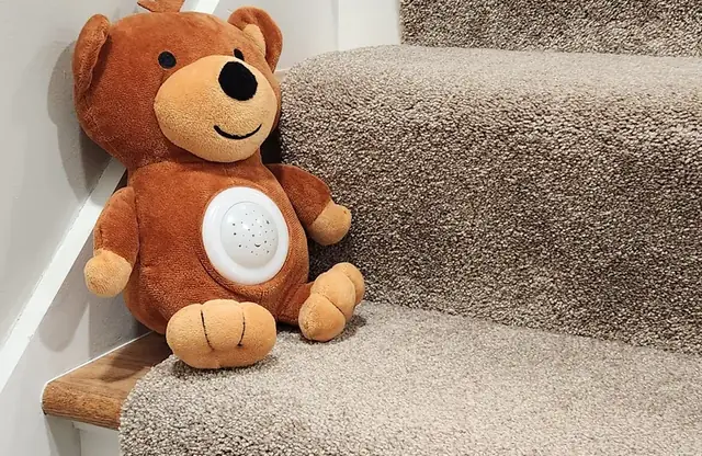 Plush Mohawk carpet installed on a staircase in West Hartford, CT